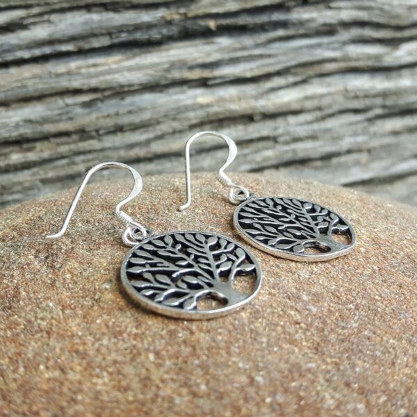 Boucles d'oreilles arbre de vie argent