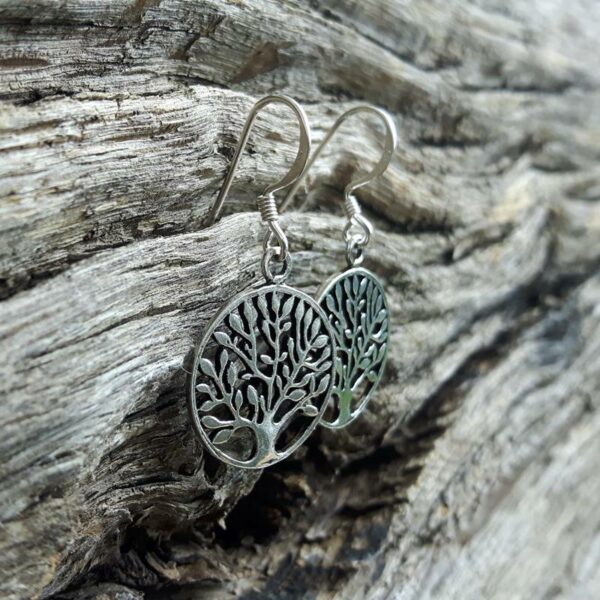 Boucles d'oreilles arbre de vie argent