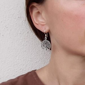 Boucles d'oreilles arbre de vie argent