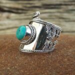 Bague turquoise large ajustable