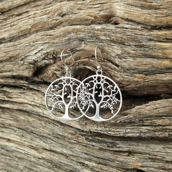 Boucles d'oreilles arbre de vie argent