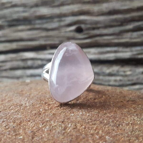 Bague quartz rose & argent 925 Omyoki