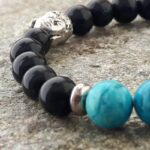 Bracelet YIN YANG en onyx et turquoise