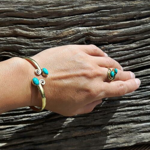 Bracelet jonc turquoise