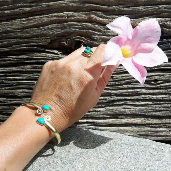 Bracelet jonc turquoise