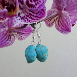 Boucles d'oreilles fantaisie turquoise