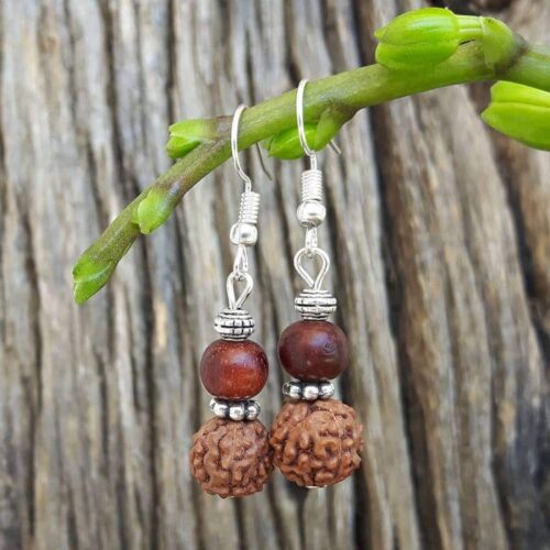 Boucles d'oreilles en rudraksha