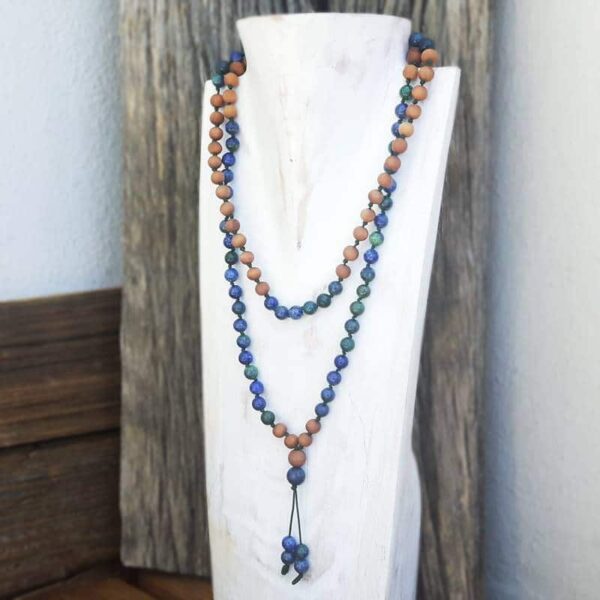 Collier mala en lapis lazuli Aromathérapie