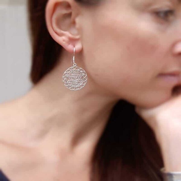 Boucles d'oreilles mandala argent