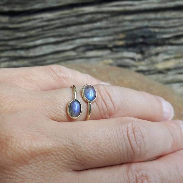 Bague labradorite dorée ZI