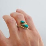 Bague fantaisie turquoise ajustable