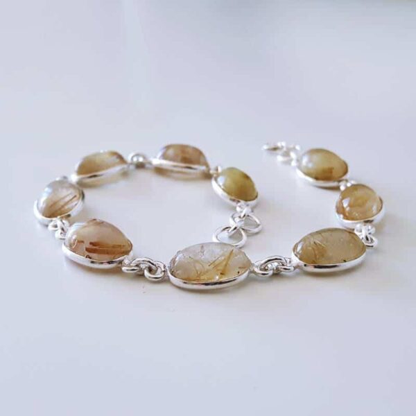 Bracelet en quartz rutile doré