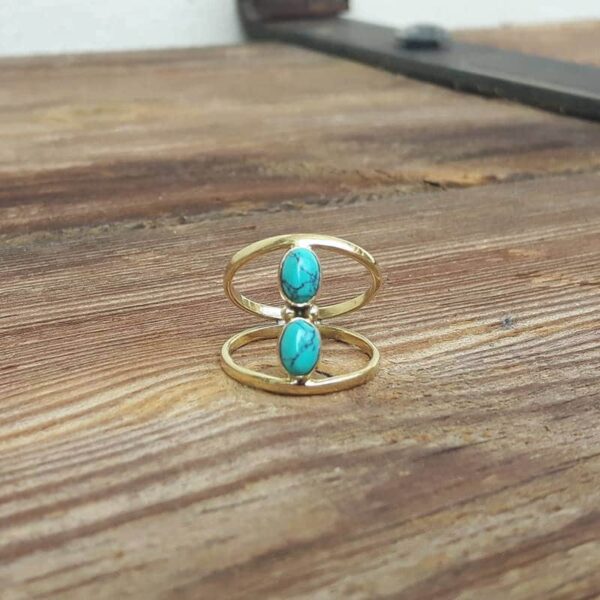 Bague double turquoise ILONA