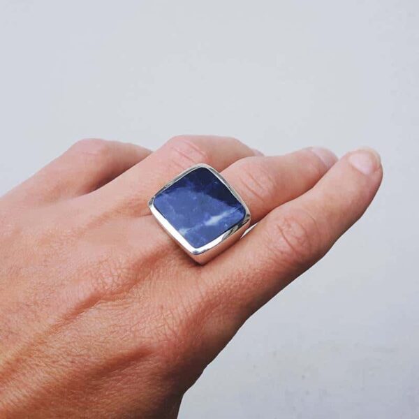 Bague lapis lazuli carré LILI