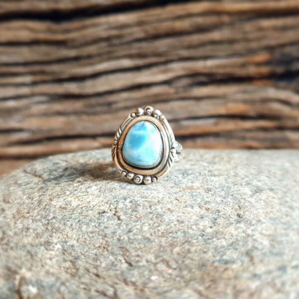 Bague larimar argent ajustable