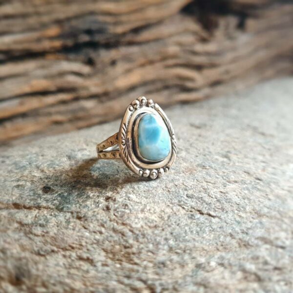 Bague larimar argent ajustable