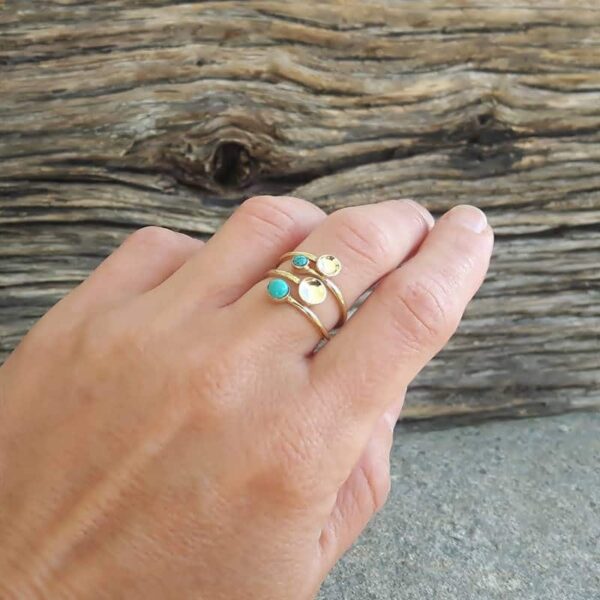 Bague turquoise mini pastilles