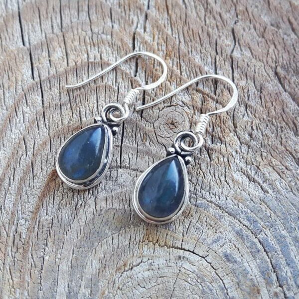 Boucles d'oreilles labradorite en argent