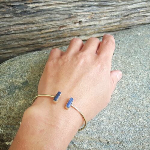 Jonc ouvert lapis lazuli or GEO