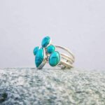 Bague anneaux multiples turquoise