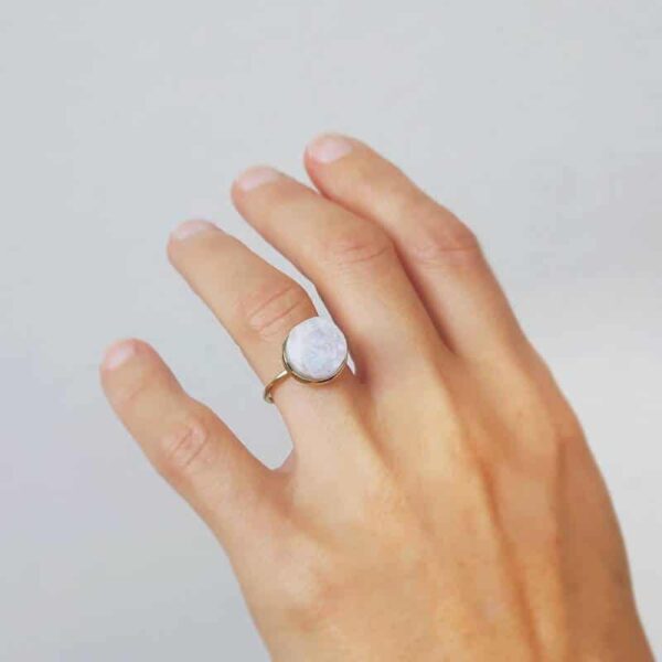 Bague pierre de lune naturelle EVA