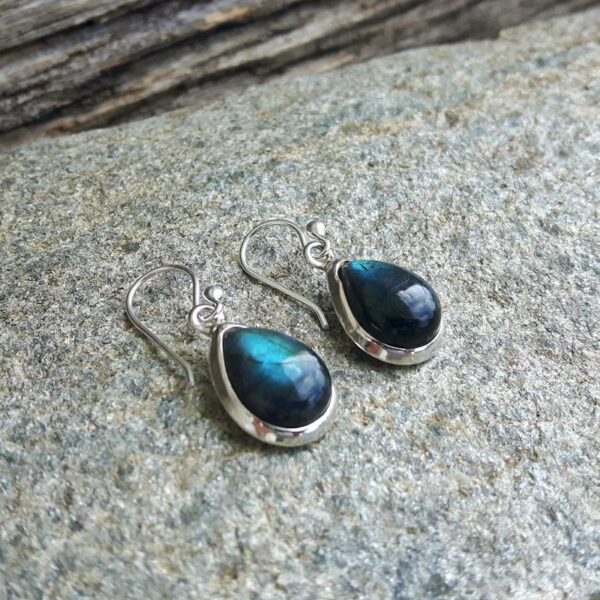 Boucles d'oreilles labradorite gouttes