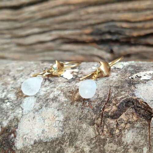 Boucles d'oreilles pierres de lune naturelles ETOILES