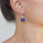 Boucles d'oreilles rondes lapis lazuli argent