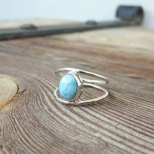 Bague fine en larimar