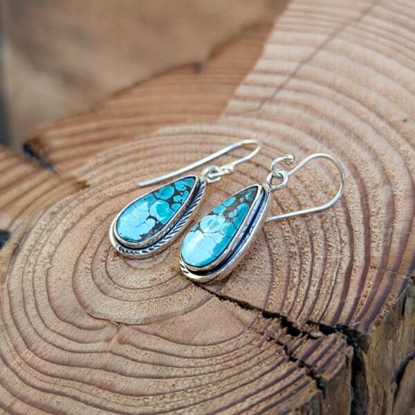 Boucles d'oreilles turquoise pendantes