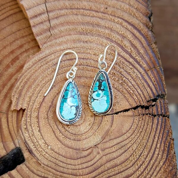 Boucles d'oreilles turquoise pendantes