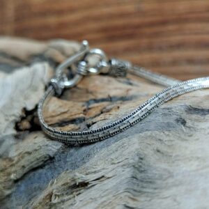 Bracelet argent maille serpent plat