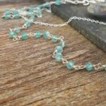 Collier fin en apatite bleue FLEUR DE VIE
