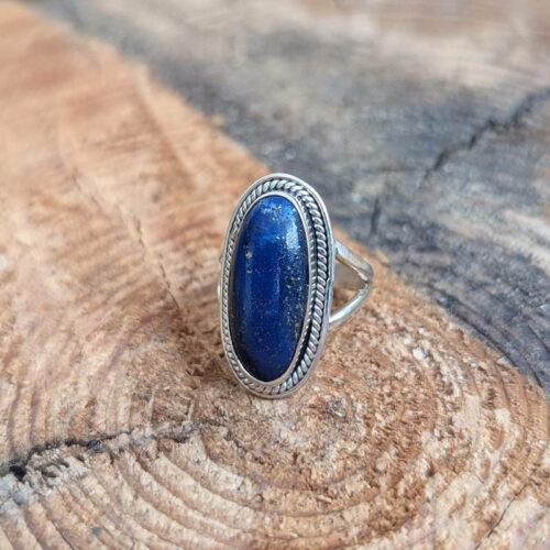 Bague lapis lazuli argent ajustable
