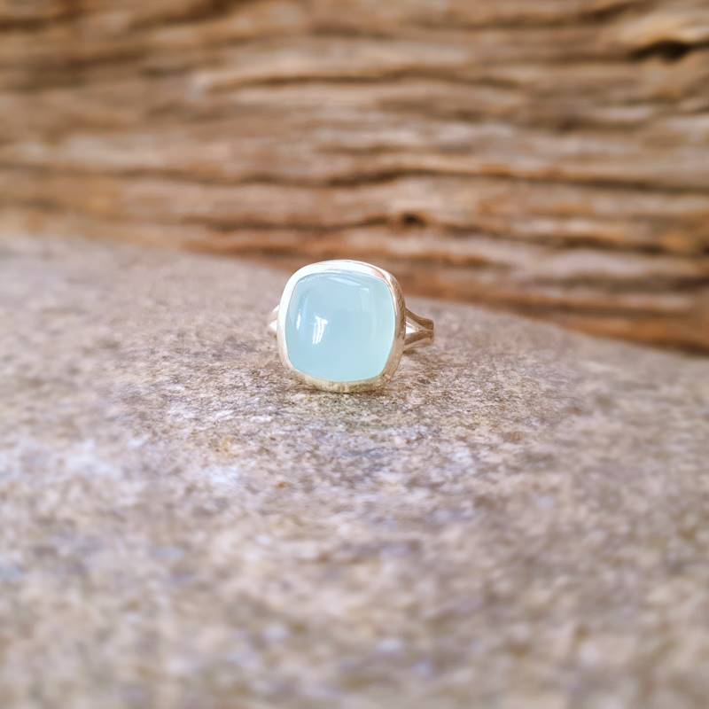 Blue Chalcedony Ring, outlet Butterfly Ring, 925 Sterling Silver, Handmade Chalcedony Silver Ring, Blue Gemstone Boho Ring, Gift for Her