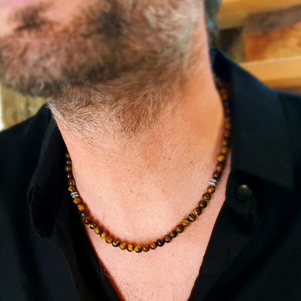 Collier homme oeil de tigre SURAKSA