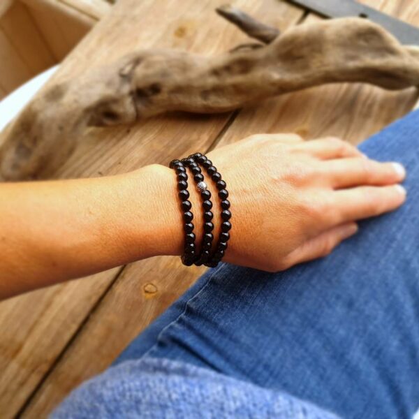 Bracelet en onyx noir