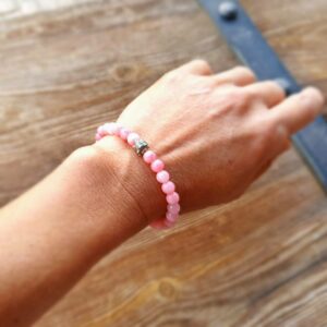 Bracelet mala en quartz rose