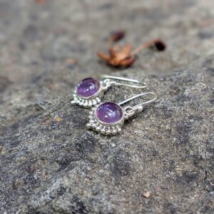 Boucles d'oreilles améthyste argent