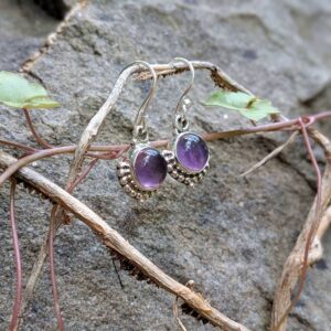 Boucles d'oreilles améthyste argent