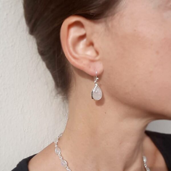 Boucles d'oreilles pierre de lune gouttes