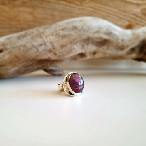 Bague ajustable zoïsite argent