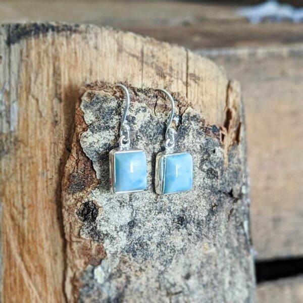 Boucles d'oreilles argent et larimar