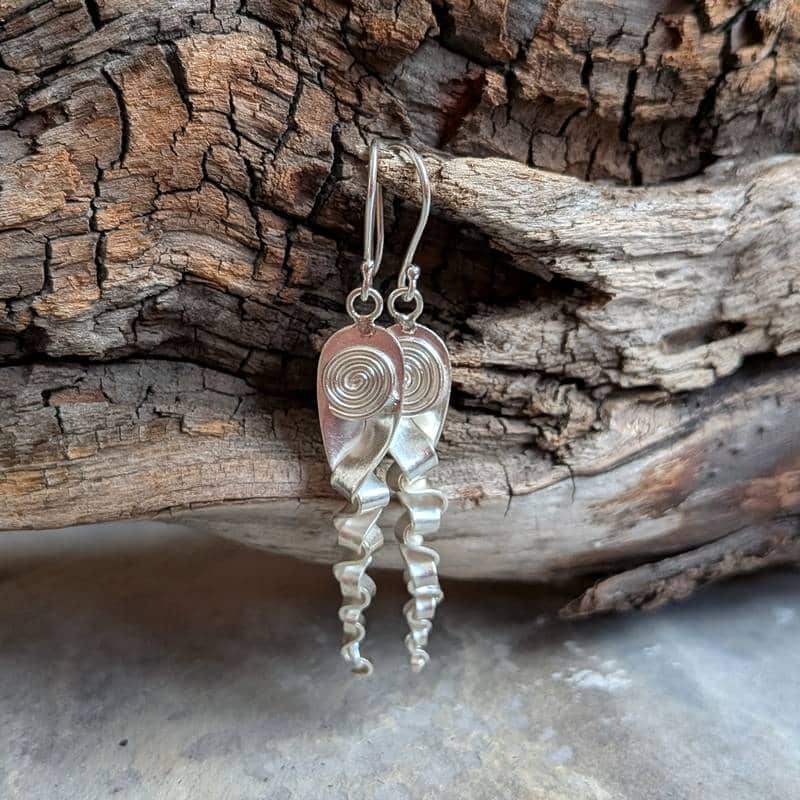 Boucles d'oreilles pendantes longues argent massif KAREN Boucles d'oreilles pendantes longues argent massif KAREN