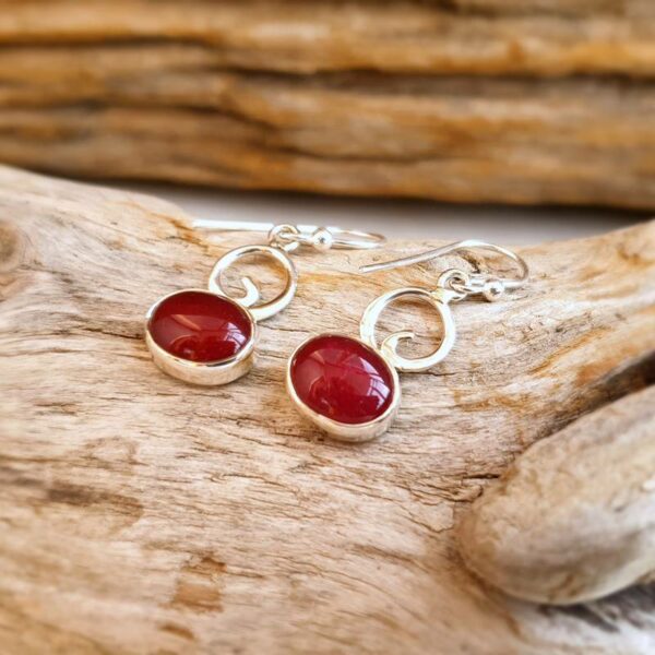 Boucles d'oreilles rubis indien argent