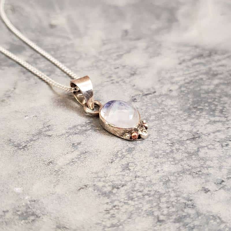 Pendentif pierre de lune argent
