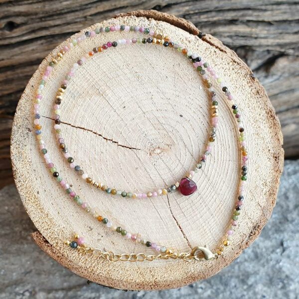 Collier tourmaline multicolore KI