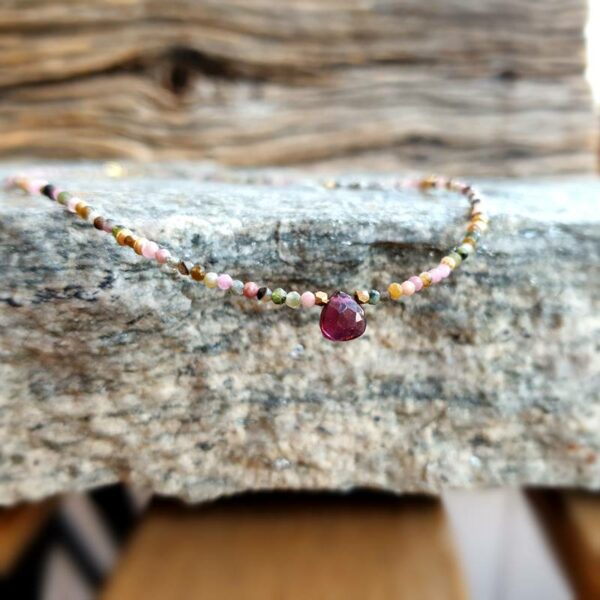 Collier tourmaline multicolore KI