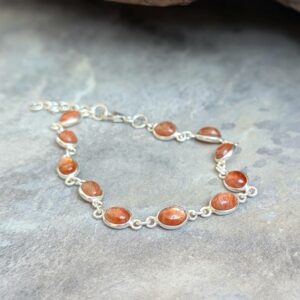 Bracelet pierre de soleil en argent