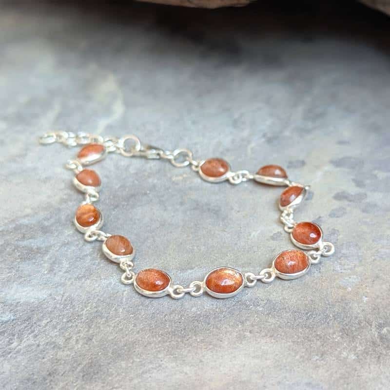 Bracelet pierre de soleil en argent Bracelet pierre de soleil en argent
